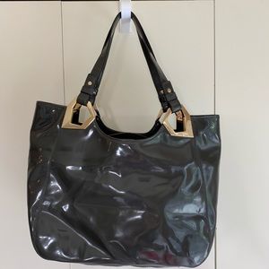 DKNY gray large shoulder purse